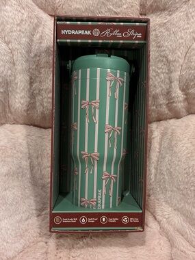 Hydrapeak Ribbon Stripes Green Stainless Travel Tumbler